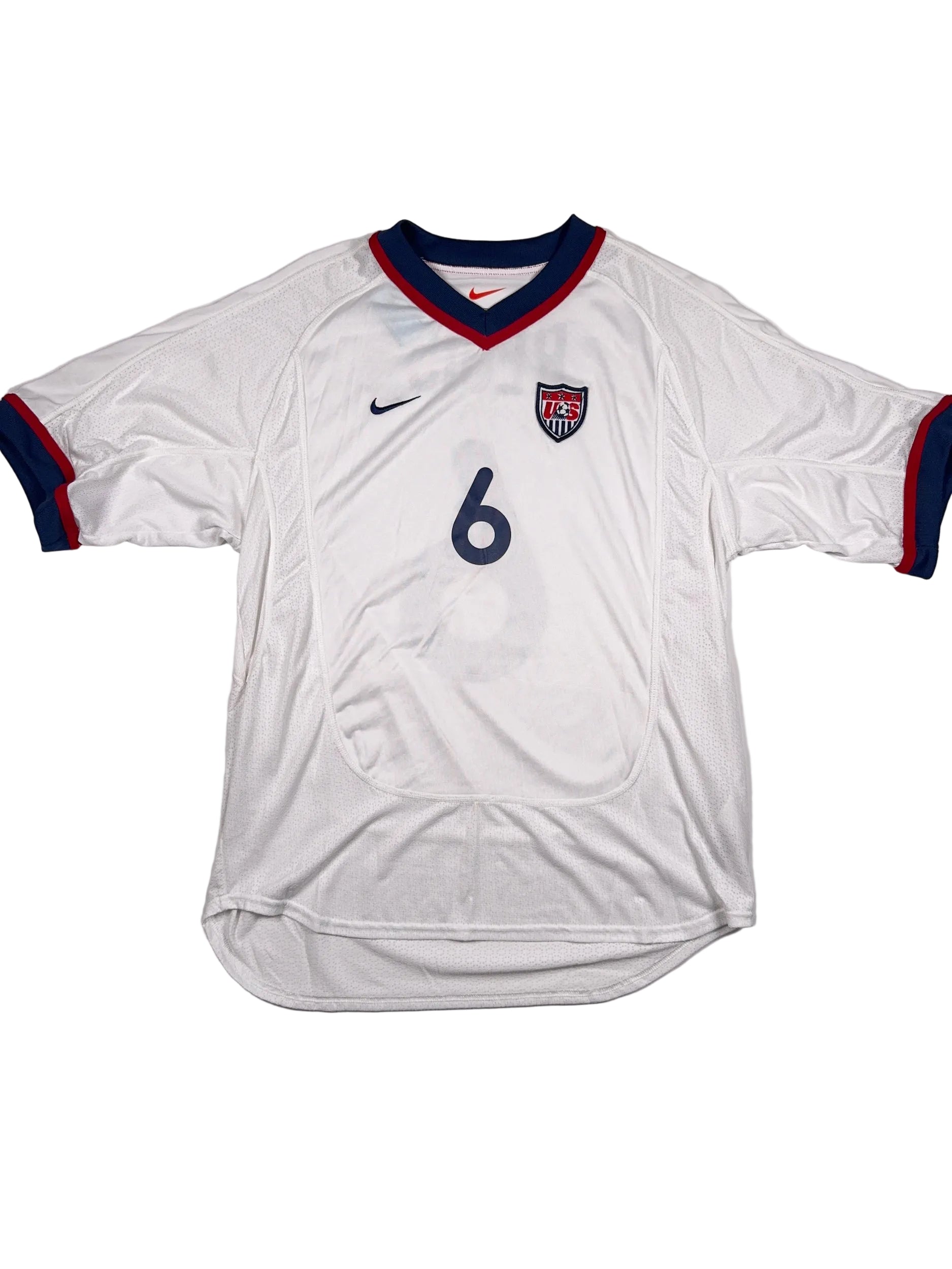 USA 2000/02 David Regis #6 Match Prepared (Possibly Match Worn) Home Shirt - L
