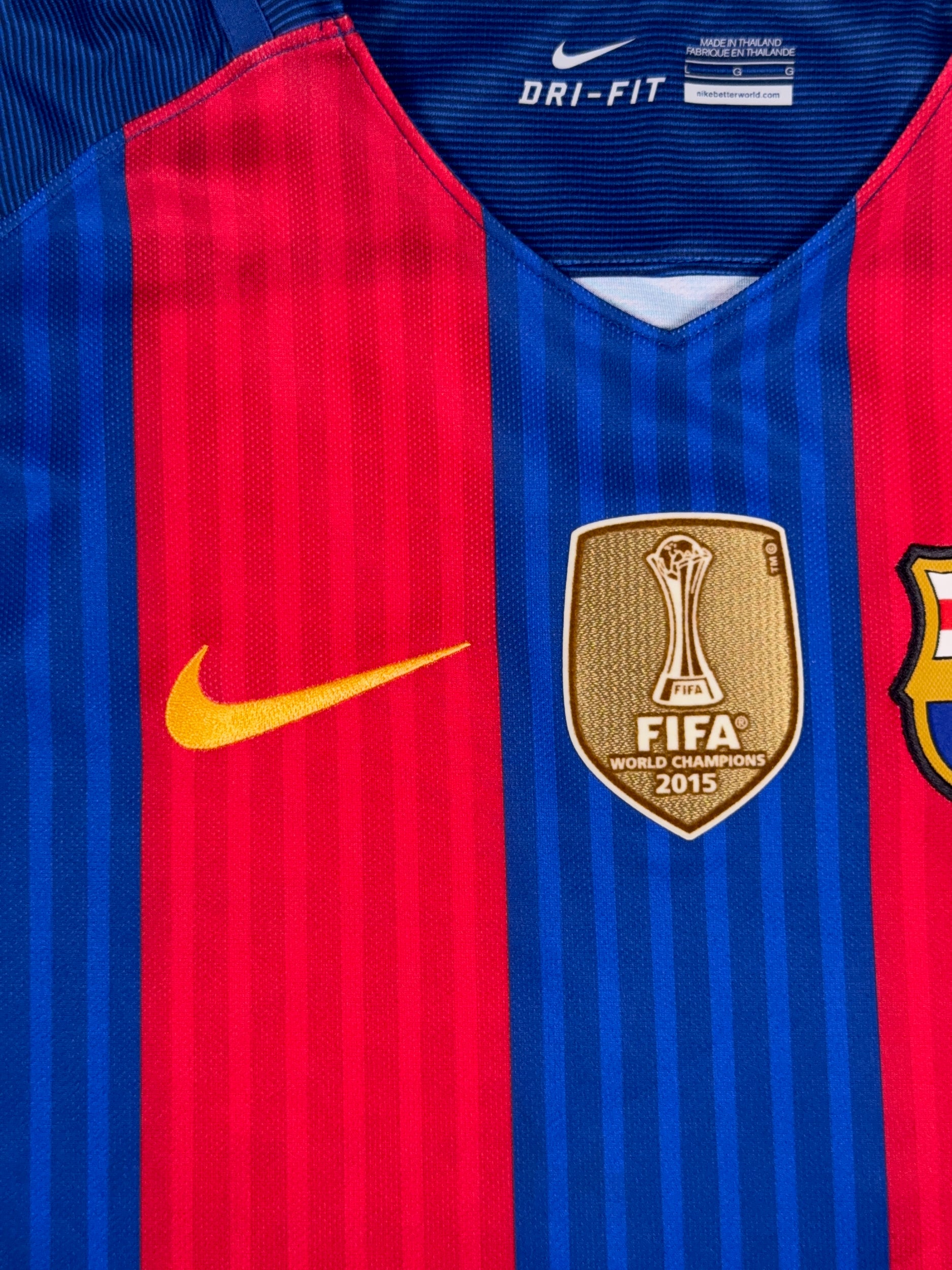 Barcelona 2016/17 Gerard Pique #3 Home Shirt - L
