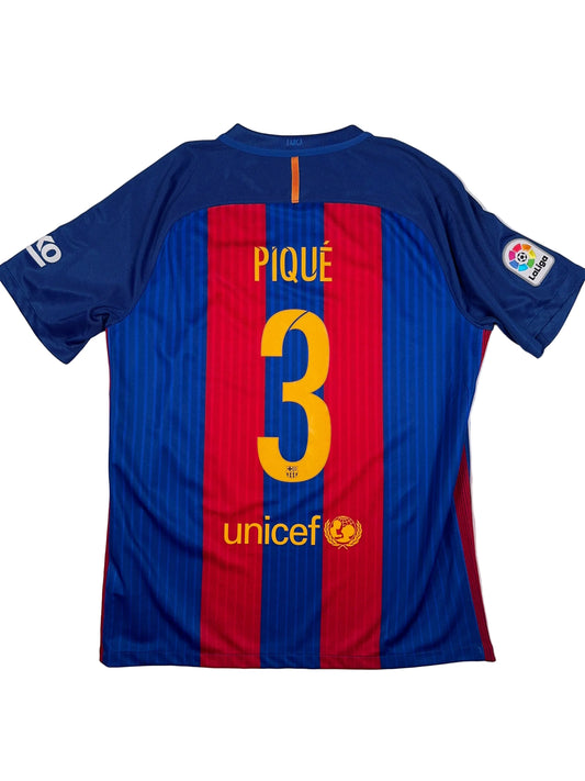 Barcelona 2016/17 Gerard Pique #3 Home Shirt - L
