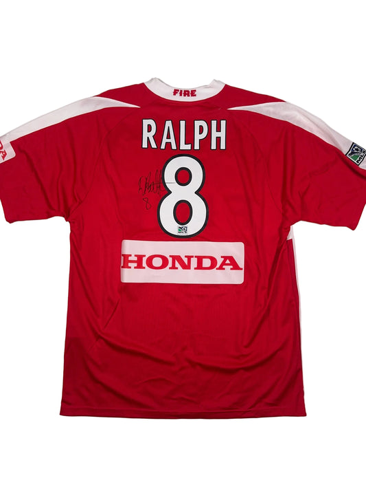 Chicago Fire 2003/05 Damani Ralph #8 Signed Match Issue Home Shirt - XL