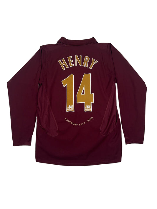 Arsenal 2005/06 Thierry Henry #14 Home Longsleeve Shirt - L