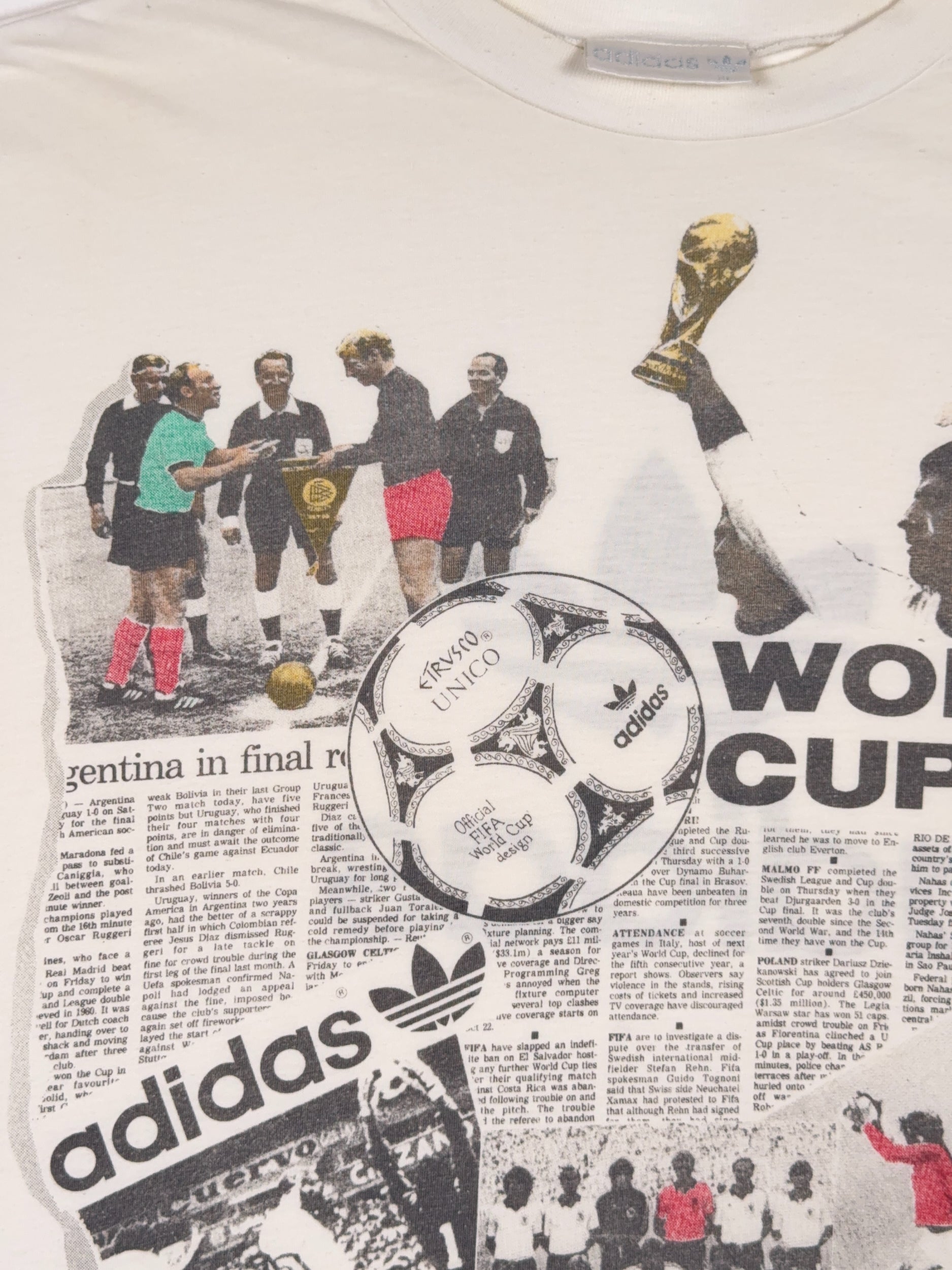 adidas World Cup Newspaper AOP Tee Single Stitch - XL