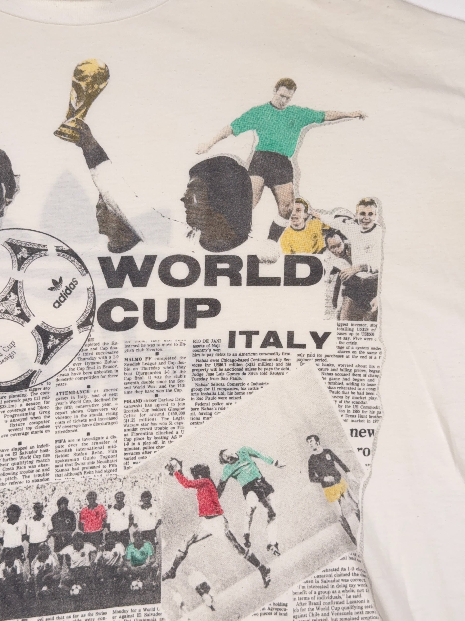 adidas World Cup Newspaper AOP Tee Single Stitch - XL
