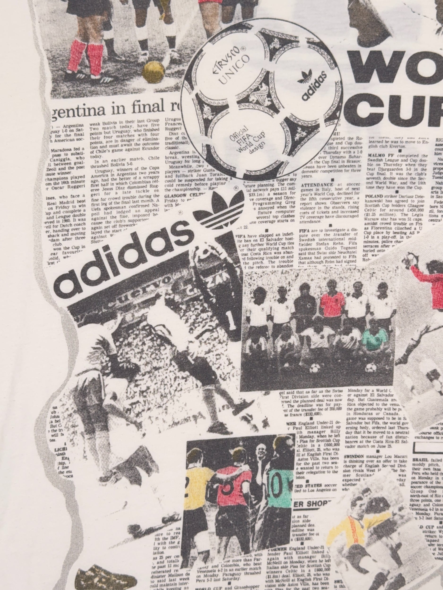 adidas World Cup Newspaper AOP Tee Single Stitch - XL