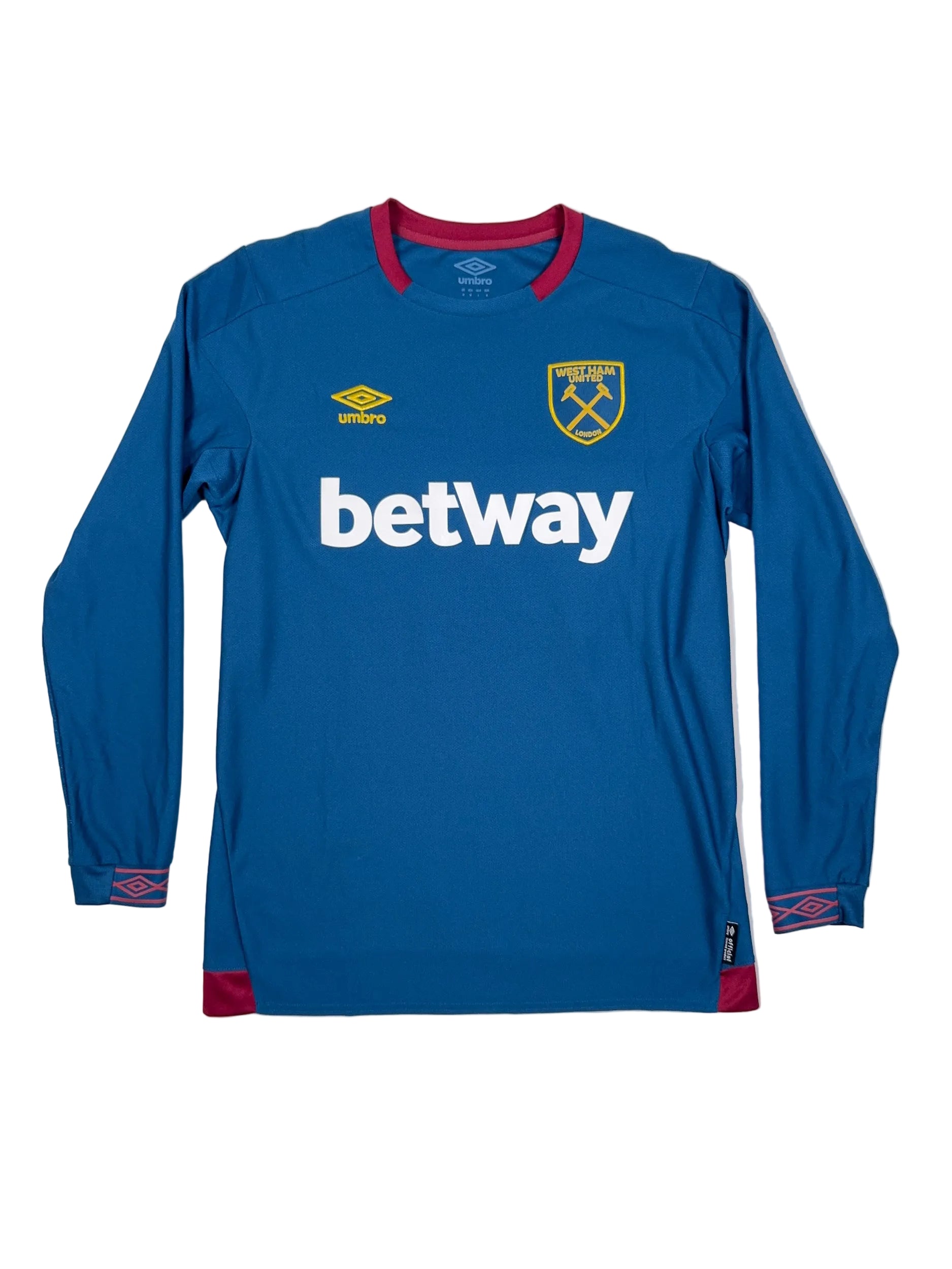 West Ham United 2018/19 Declan Rice #41 Away Longsleeve Shirt - M
