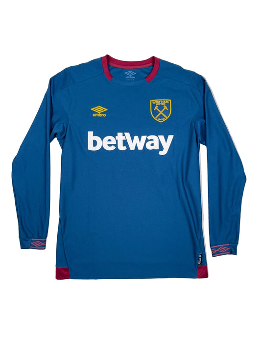 West Ham United 2018/19 Declan Rice #41 Away Longsleeve Shirt - M