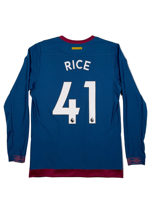 West Ham United 2018/19 Declan Rice #41 Away Longsleeve Shirt - M