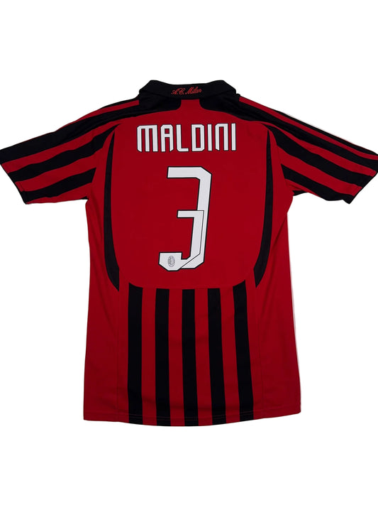AC Milan 2007/08 Paolo Maldini #3 Home Shirt - L