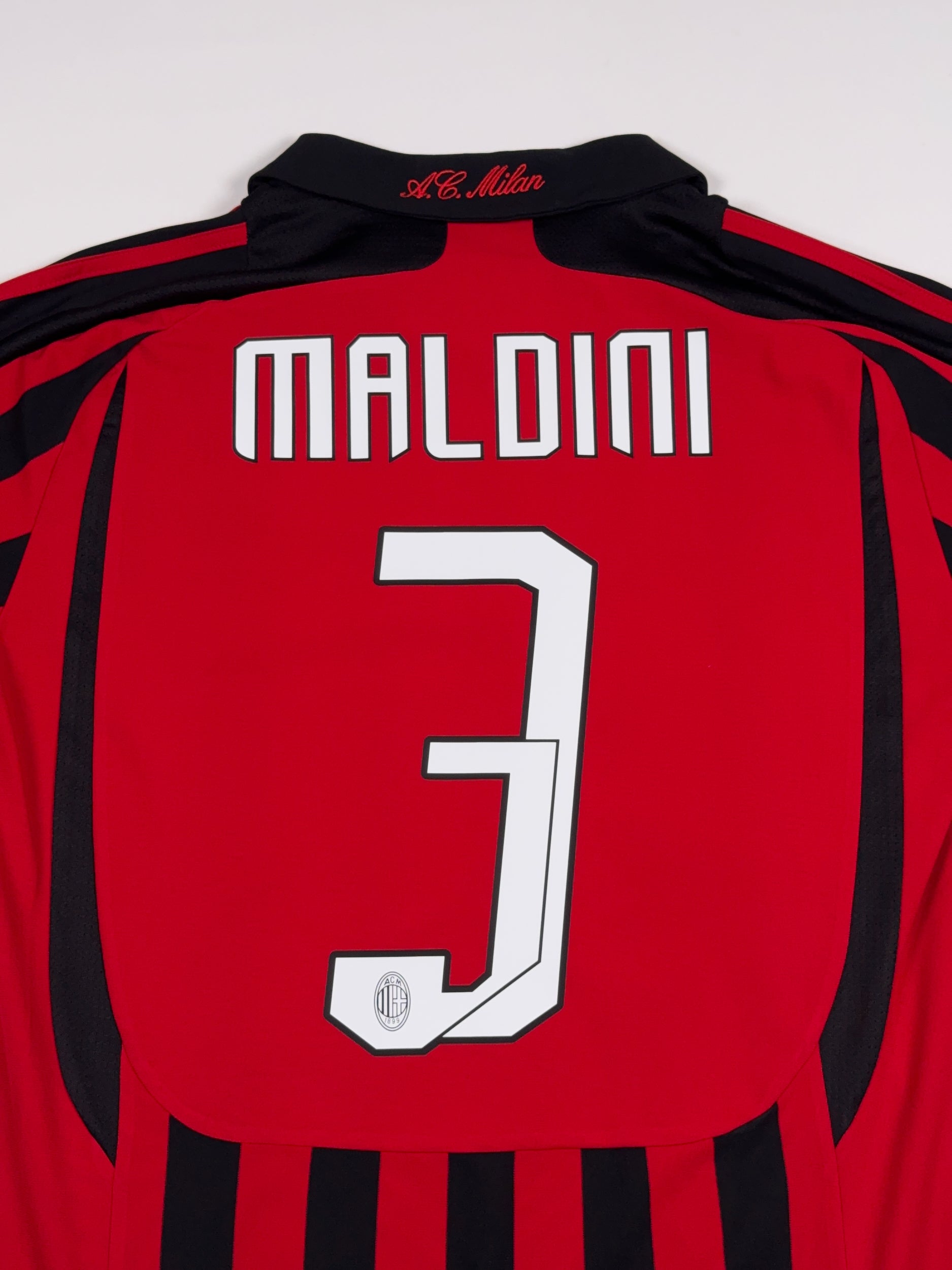 AC Milan 2007/08 Paolo Maldini #3 Home Shirt - L