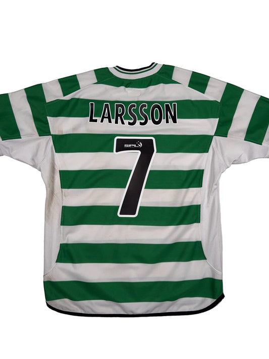 Celtic 2001/03 Henrik Larsson #7 Home Shirt - L