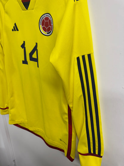 Colombia 2022 Luis Diaz #14 Longsleeve Home Shirt - M