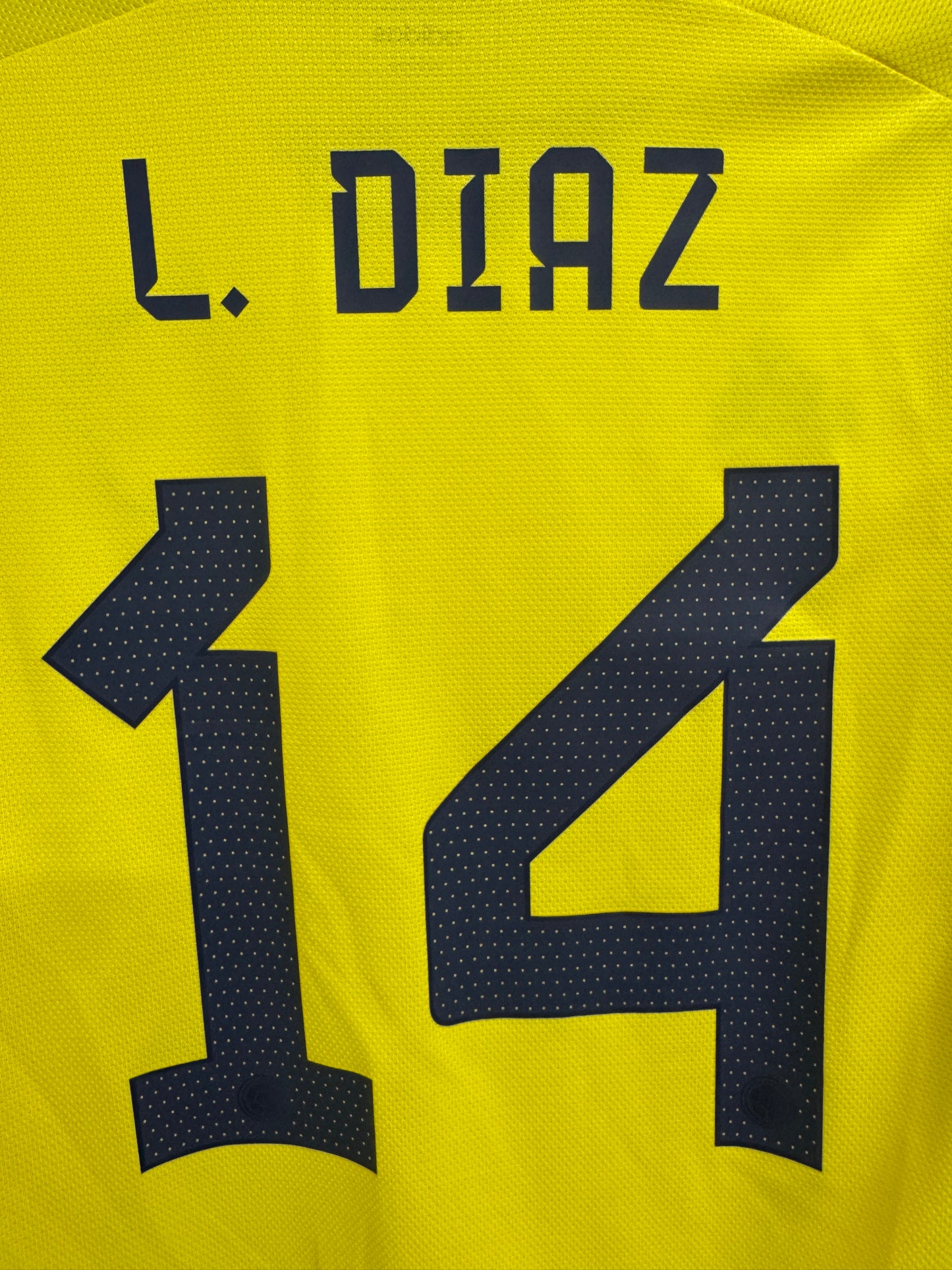 Colombia 2022 Luis Diaz #14 Longsleeve Home Shirt - M