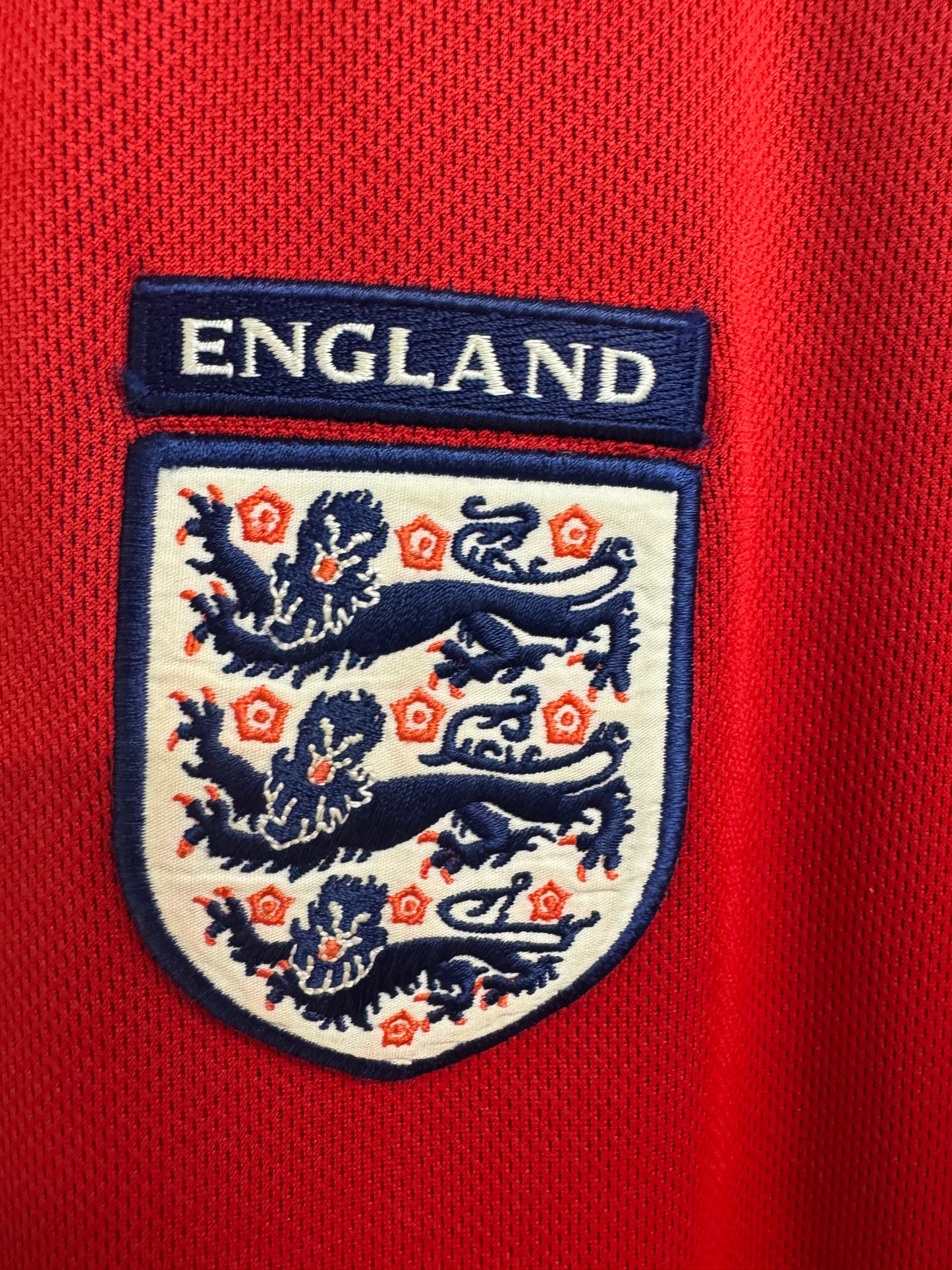 England 2002 Beckham #7 Home Reversible - L