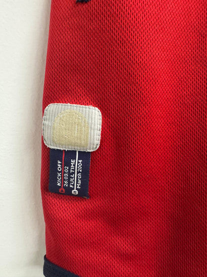 England 2002 Beckham #7 Home Reversible - L