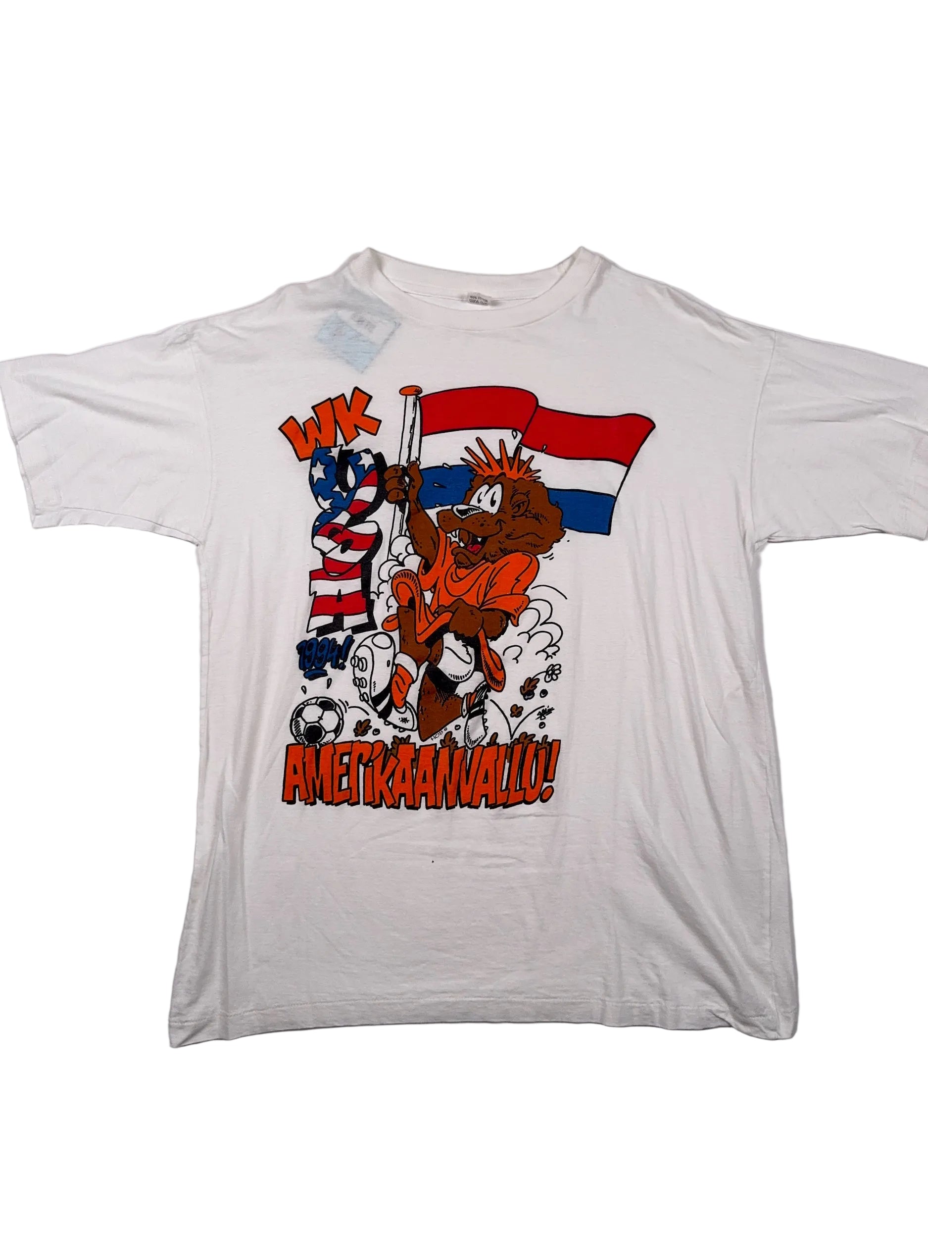 Netherlands USA 1994 World Cup Single Stitch Tee - One Size
