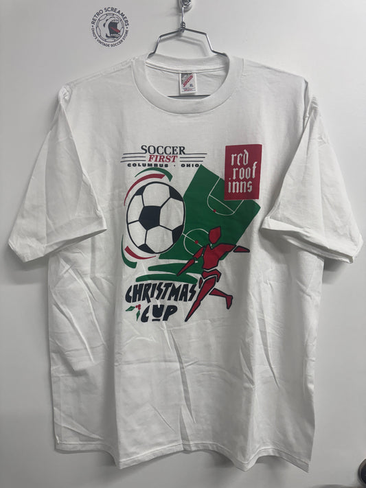 Vintage Soccer First Christmas Cup Tee - XL
