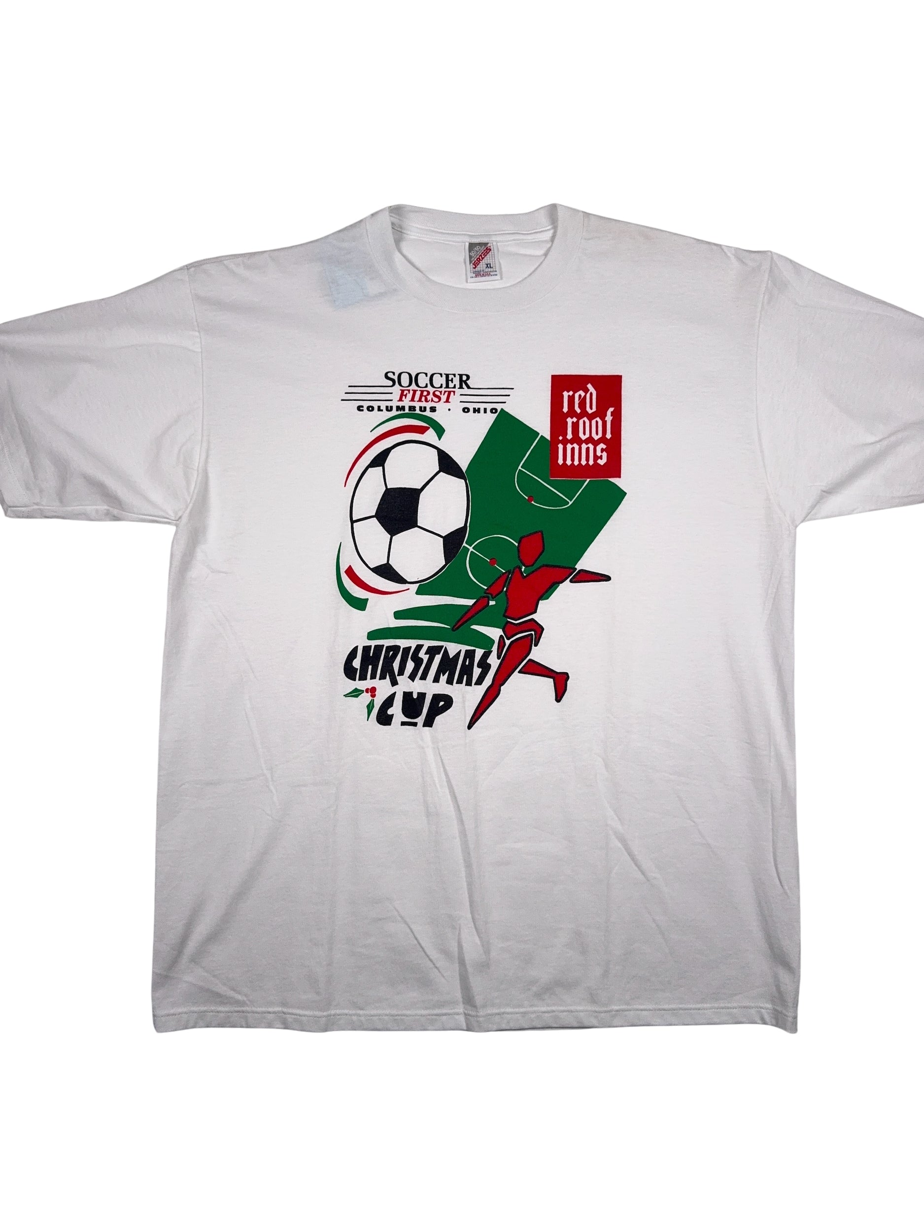 Vintage Soccer First Christmas Cup Tee - XL